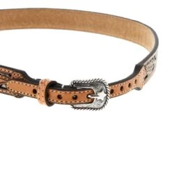 MF 3/4in. Floral Tooled With White Underlay Hat Band -Western Cowboy Supplies 0275205 03