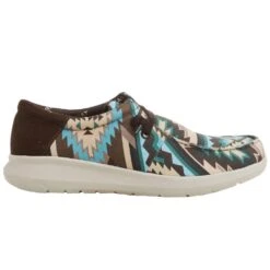 Ariat Men's Hilo Stretch Lace Blue Southwest Print Dark Denim Casual Shoe -Western Cowboy Supplies 10046903 05