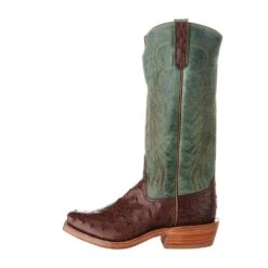 Rios Of Mercedes Men's Ride Ready Kango Tobac Full Quill Ostrich 15in. Jade Made Dog Top Boot -Western Cowboy Supplies 106510 3