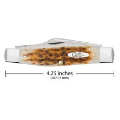 Case Amber Bone SS - Peach Seed Jig Large Stockman -Western Cowboy Supplies 10724 C SP Knife 099 6375 SS LargeStockman PT01