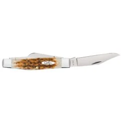 Case Amber Bone SS - Peach Seed Jig Large Stockman -Western Cowboy Supplies 10724 C SP Knife 099 6375 SS LargeStockman PT03