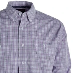 Wrangler Mens George Strait Purple Plaid Button Down -Western Cowboy Supplies 112324814 02