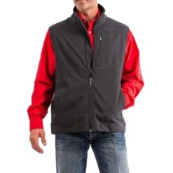 Cinch Mens Solid Black Bonded Concealed Carry Vest