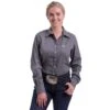 Cinch Women's Grey Solid Button-Up Shirt -Western Cowboy Supplies 115868 default l