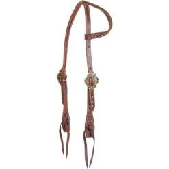Martin Saddlery Slip Ear Chestnut With Dots Headstall