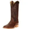 R Watson Boots Men's R Watson Antique Cognac Caiman Belly 13in. Cognac Goat Top Square Toe -Western Cowboy Supplies 123569 default l