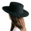 Gigi Pip Dahlia Boater Black Felt Fashion Hat -Western Cowboy Supplies 125178 default l