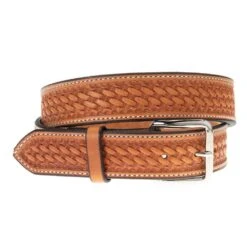 Texas Saddlery Natural Basket Stamp Belt