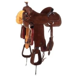 Nrs Competitors Chocolate Roughout Team Roping Saddle