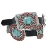 3-D Black Belt With Turquoise And Red Conchos -Western Cowboy Supplies 13052 default l