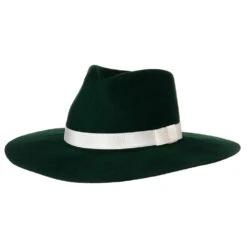 Women's M+F Green With White Band Fashion Hat