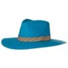 Women's M+F Turquoise With Leopard Band Fashion Hat -Western Cowboy Supplies 131481 default l