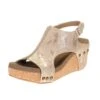 Corkys Footwear Womens Corkys Carley Taupe Metallic Wedge Sandal -Western Cowboy Supplies 135252 default l