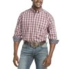 Ariat Wrinkle Free Reid Coral Plaid Shirt -Western Cowboy Supplies 136744 default l