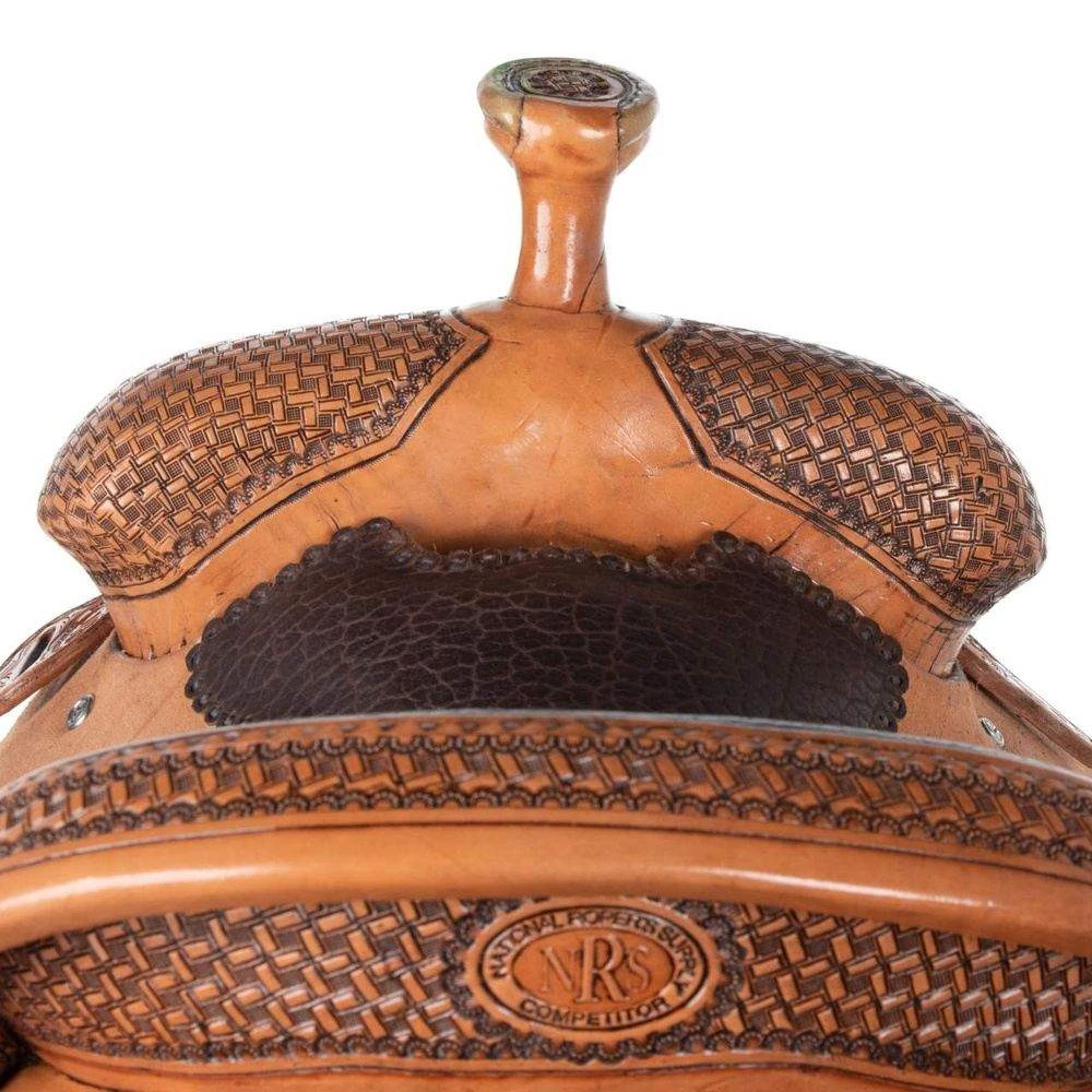 Nrs Competitors NRS 1/2 Breed Antique Windmill With Choc Bulhide Seat Team Roping Saddle 6 Nrs Competitors NRS 1/2 Breed Antique Windmill With Choc Bulhide Seat Team Roping Saddle - Image 4