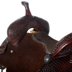 Nrs Competitors Competitor Chocolate 1/2 Breed Diamond Tooled Full Floral Embossed Seat Barrel Racer -Western Cowboy Supplies 1412174 03