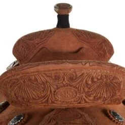 Nrs Competitors Natural 1/4 Breed Roughout Poinsettia Team Roping Saddle -Western Cowboy Supplies 1412181 03