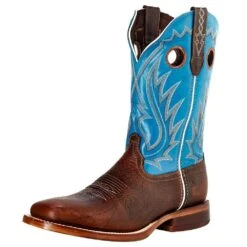 Durango Boots Men`s Durango Rebel Pro Bay Brown 12` Brilliant Blue Top Square Toe
