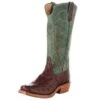 Rios Of Mercedes Men's Ride Ready Kango Tobac Full Quill Ostrich 15in. Jade Made Dog Top Boot