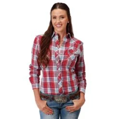 Roper Women's Long Sleeve Plaid Snap Shirt