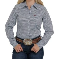 Cinch Women's Blue Print Western Shirt