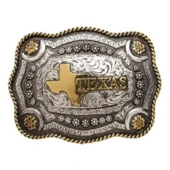 And West Texas State Scallop Rope Edge Buckle