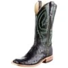 Rios Of Mercedes Men's Anderson Bean Black Full Quill Ostrich 13in. Black Kidskin Top Square Toe Boots -Western Cowboy Supplies 149418 default l