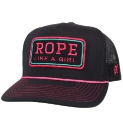 Hooey Women's Rope Like A Girl Black And Pink Cap