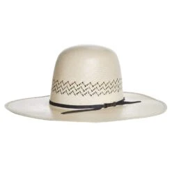 American Hats AHC 5200 2 Cord Steel 4 1/4in. Brim Open Crown Straw Cowboy Hat