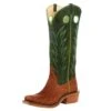 Rios Of Mercedes Men`s Brick Oiled Elephant 15in. Jade Navajo Bison Top Cutter Toe Boot -Western Cowboy Supplies 152543 default l