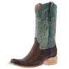 Corral Men`s Brown Ostrich Leg 12` Green Embroidery Top Sq Toe Boot -Western Cowboy Supplies 153928 default l