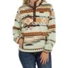 Women's Cinch Printed Polar Fleece 1/4 Snap Sweatshirt -Western Cowboy Supplies 154253 default l