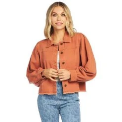 Mud Pie Women's Florence Rust Denim Jacket