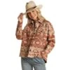 Rock & Roll Denim Women's N Denim Western Print Shacket -Western Cowboy Supplies 155403 default l