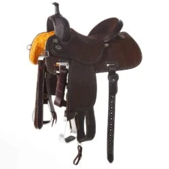 Martin Saddlery Crown C Chocolate Barrel Saddle With Snowflake Tooling