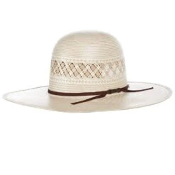 American Hats AHC 1011 Two Tone Vented Tan And Ivory 4 1/4in. Brim Round Oval Open Crown Cowboy Hat