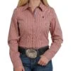 Cinch Women's Rust Stripe Stretch Button Shirt -Western Cowboy Supplies 156681 default l