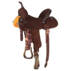 Nrs Competitors NRS Competitor Series Chocolate Roughout Barrel Saddle With Real Wool