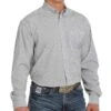 Cinch Men's White Geometric Print Arenaflex Long Sleeve Button Down -Western Cowboy Supplies 157715 default l