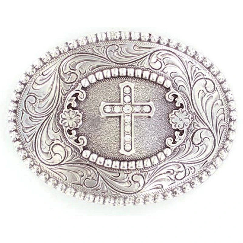 M&F Silver Cross Oval Buckle 3 M&F Silver Cross Oval Buckle