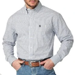 Wrangler George Strait Blue Plaid Button Shirt