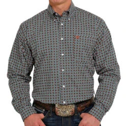 Cinch Men's Blue Print Button-Down