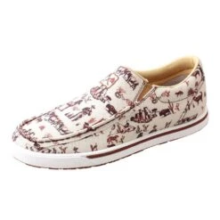 Twisted X Women's Slip On Kicks Maroon And Ivory Casual Shoe