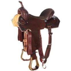 Nrs Competitors Competitor Chocolate 1/2 Breed Diamond Tooled Full Floral Embossed Seat Barrel Racer
