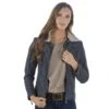 Montanaco Women's Faux Leather Grey Jacket -Western Cowboy Supplies 160809 default l