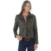 Montanaco Women's Faux Leather Washed Green Jacket -Western Cowboy Supplies 160812 default l
