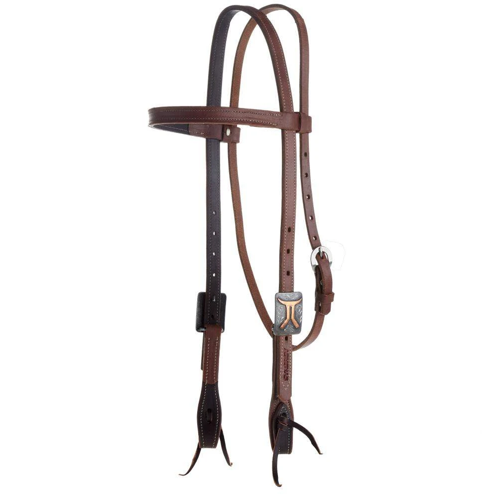 Weaver Leather Smarty Synergy 3/4 Inch Oiled Browband Headstall With Smarty Buckles 3 Weaver Leather Smarty Synergy 3/4 Inch Oiled Browband Headstall With Smarty Buckles