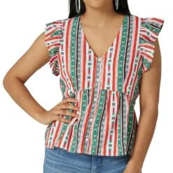 Wrangler Women'sRetro Ruffle Peplum Top
