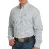 Cinch Men's Blue And White Print Button-Down