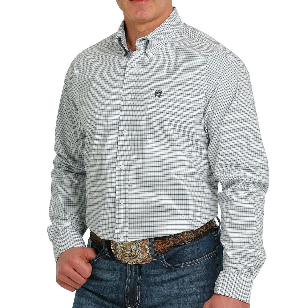 Cinch Men's Blue And White Print Button-Down 3 Cinch Men's Blue And White Print Button-Down